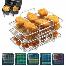 3Pcs Air Fryer Grill Rack for Ninja Dual Zone Air Fryer AF451UK/AF300UK/AF400UK