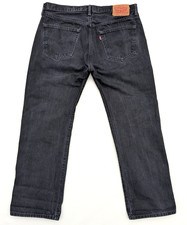 OLD LEVI'S 501 MENS DESIGNER DENIM JEANS 36 x 30 - 36 SHORT - BLACK