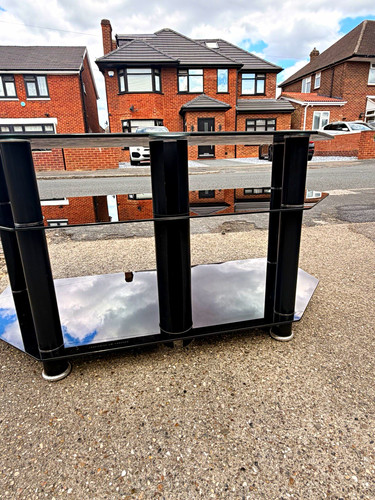 Black gloss glass stand 3 - gloss, tv