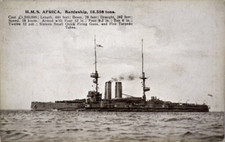 Postcard Battleship HMS AFRICA
