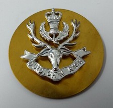 Queen's Own Highlanders Seaforth and Camerons Glengarry Hat Badge Army Issue 