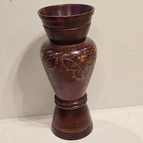 Vtg red solid turned - solid, wood