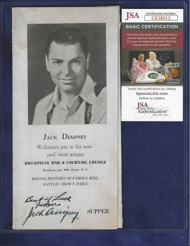 Jack dempsey autographed - jack,