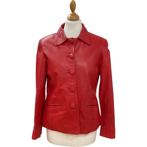 Milan leather red button - milan,