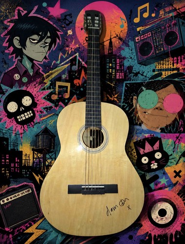 Damon albarn signed acoustic - albarn,