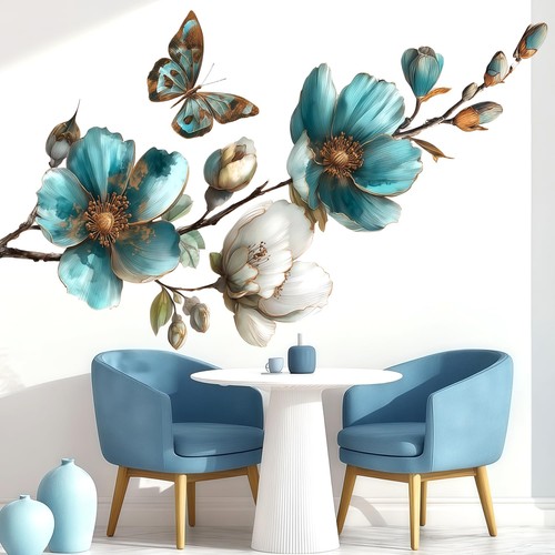 Teal blue flower - teal,