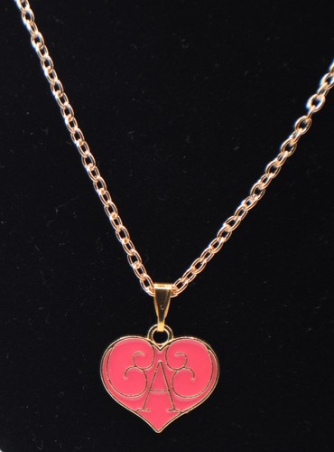 Gold plated enamel - gold, heart