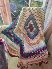 Hamdmade Cosy Large Crochet Blanket Throw  205cm x 205cm Machine Washable