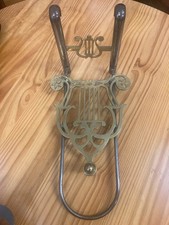 Antique Regency 19th Century Brass Lyre Expandable Trivet Inglenook Fireplace