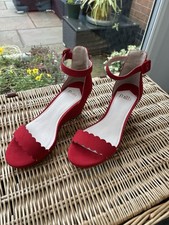 Faith Red Wedge Ankle Strap