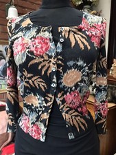 HOBBS FINE KNIT SILK/COTTON BLEND CARDIGAN SIZE 8