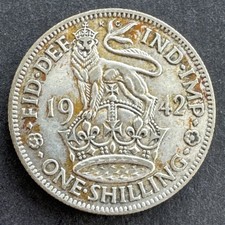 Great Britain 1942 - 1 Shilling - King George VI English Crest; With 'IND:IMP'