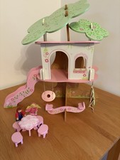 ELC WOODEN ROSEBUD TREE HOUSE WITH 2 DOLLS No Original Packaging/Instructions