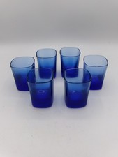 Set of 6 Cobalt Blue Ombre Square Drinking Shot Glasses