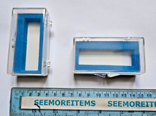 QUANTITY OF  50  PLASTIC JEWELLERY BOXES WITH HINGED LID  75MM X 40MM X 28MM