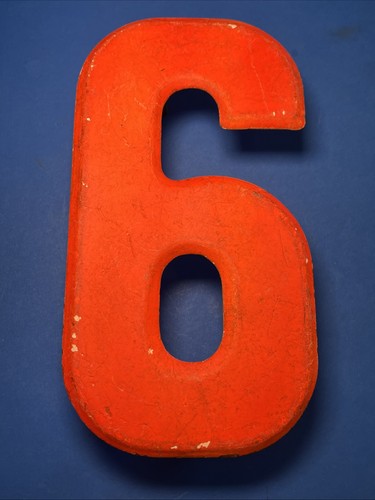 Vintage metal number 6 or - vintage, 7.5"