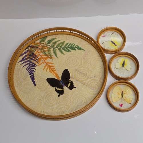 Vintage 70s bamboo butterfly - 70s,
