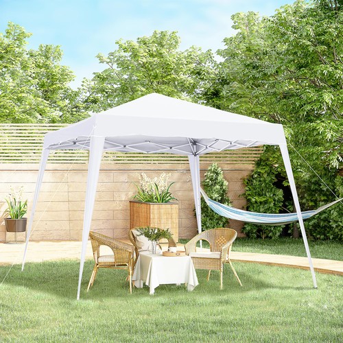 Garden pop up tent - up,