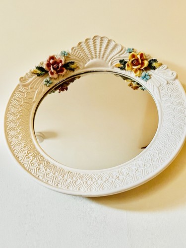 Capodimonte porcelain mirror - capodimonte,