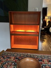G-Plan Lighted MCM Bookcase with Shelves Teak Mid Century