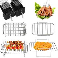 6 in 1 Racks for NINJA Air Fryer Foodi AF300 AF400 Basket Grill Shelf Skewer UK