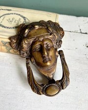 Antique Victorian Grecian Goddess Brass Door Knocker