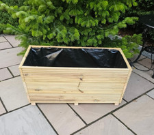 Handmade Raised Wooden Garden Pond 100x49x48cm Fish Wildlife Patio Decking