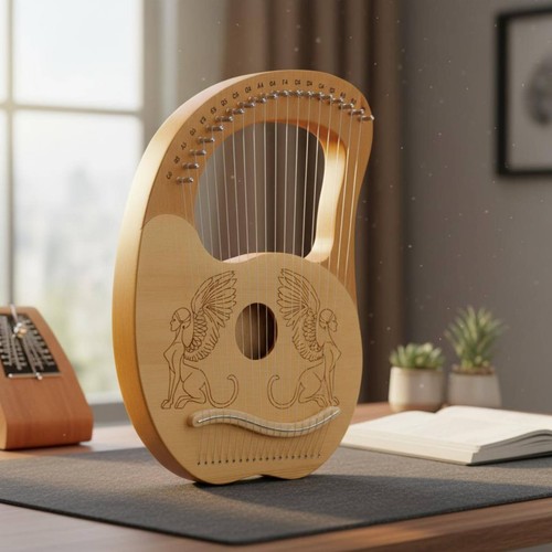 Wooden lyre harp easy play - wooden,