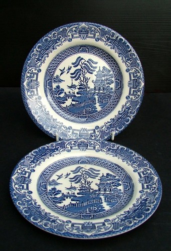 Two staffordshire blue - blue, willow