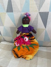 Vintage Reversible Jamaican Handmade Souvenir Doll 9"
