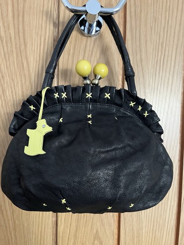 Vintage black leather small - black,