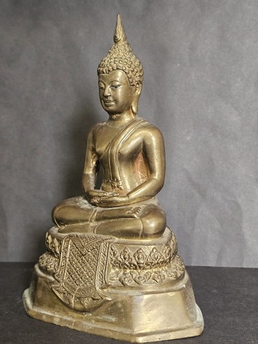 Antique thai bronze buddha - bronze,
