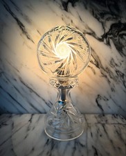 Art Deco Cut Glass Table Lamp Stunning Crystal Vintage Side Lamp