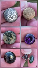 Antique Collection of Batchelor Buttons Studs Silver Gold Gemstone Buttons etc