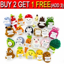 Positive Card Funny Hug Potato Cute Doll Handmade Wool Knitted Desktop Ornaments