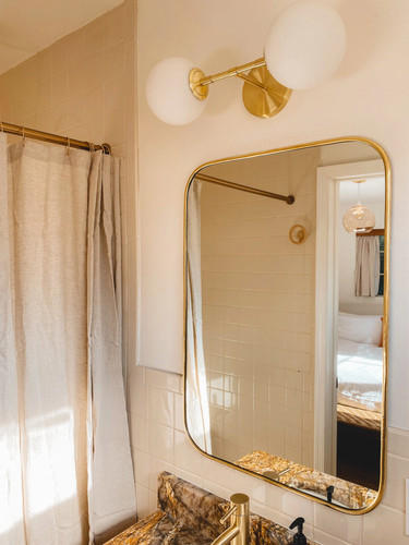 Antique brass mirror arch - antique,