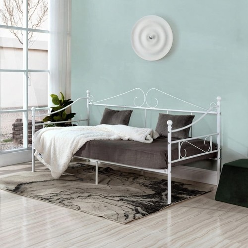 Modern white metal bed frame - modern,