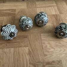 Black and white knobs  mosaic ceramic drawer knobs