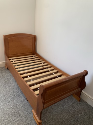 Solid wood sleigh single - wood, bed