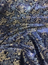 1 mtr navy blue/silver dragon