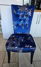 Beautiful, newly re-upholstered chair in designer Sara Miller velvet