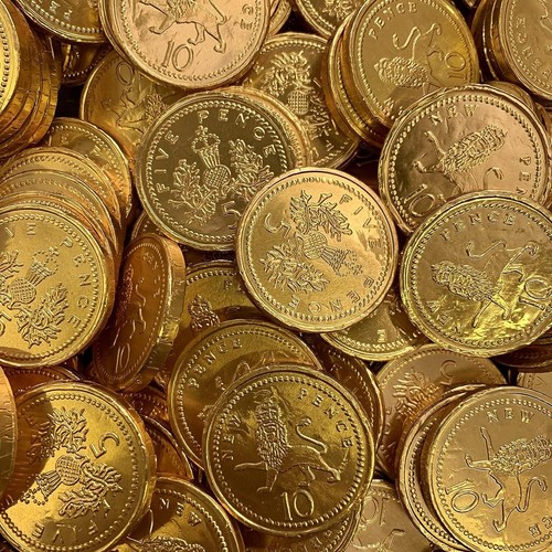 Milk chocolate gold coins - coins, x