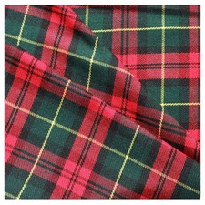 Check Tartan Fabric Red Green