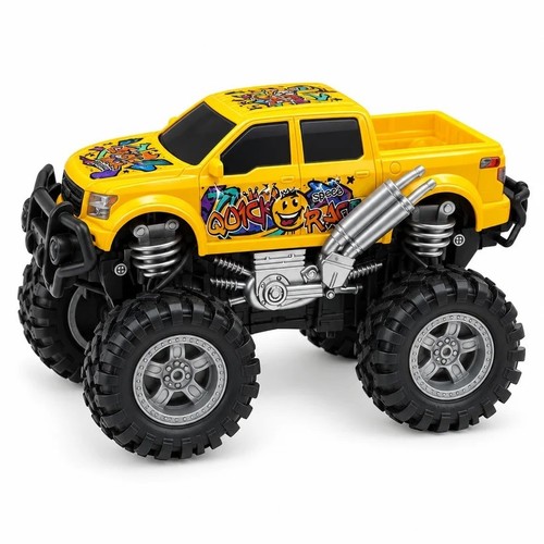 Yellow graffiti monster - yellow, truck