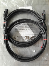 2 x 5M Solar Panel Extension Cables with Connectors 4mm² Black PV wireUK made