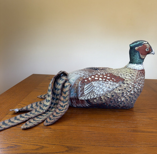Vtg ring neck pheasant stuffed - pheasant,