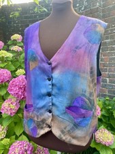 Vtg New Look 80s 90s Tie Dye Waistcoat, One Size Unisex  Funky Original Hippie 