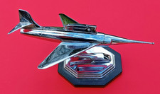 VINTAGE CHROME JET FIGHTER PLANE TABLE LIGHTER
