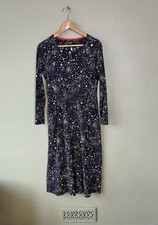 JOULES Cassidy Dress Navy Star Constellation Print Cotton Midi Size 10 New