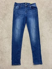 883 Police Jeans Mens Moriarty Slim Navy W34 L34 Straight Leg Zip Fly